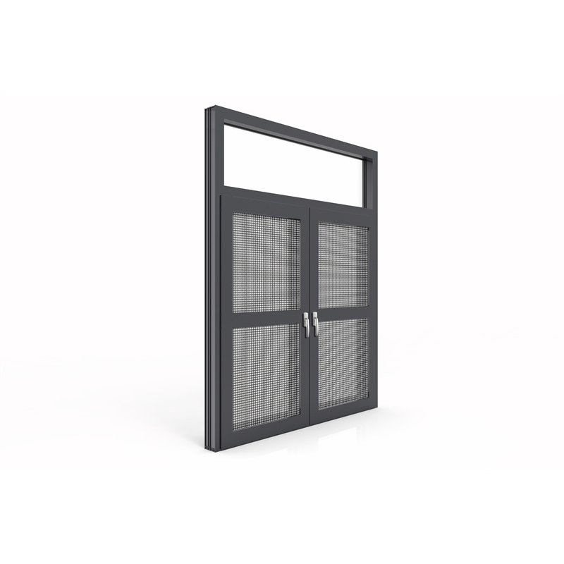 HD49/HD125 Aluminiowe podwójne szklane drzwi wejściowe na zawiasach z moskitierą zabezpieczającą
