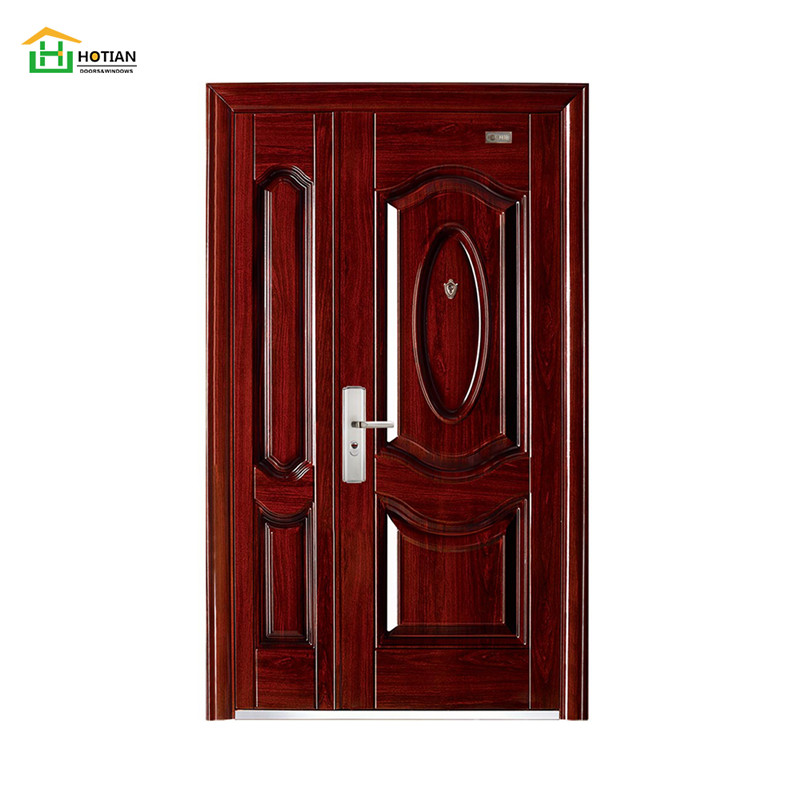 Nowe stalowe drzwi bezpieczeństwa z akcesoriami Żelazne drzwi pojedyncze z bocznymi drzwiami wejściowymi do mieszkań
