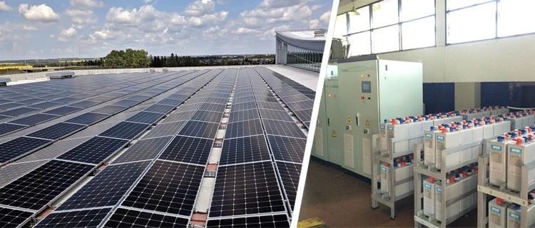 Hybrydowy układ słoneczny o mocy 100 kW z akumulatorem