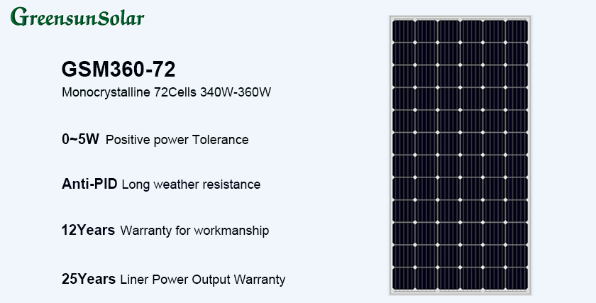 monokrystaliczny panel słoneczny 340w 350w 360w