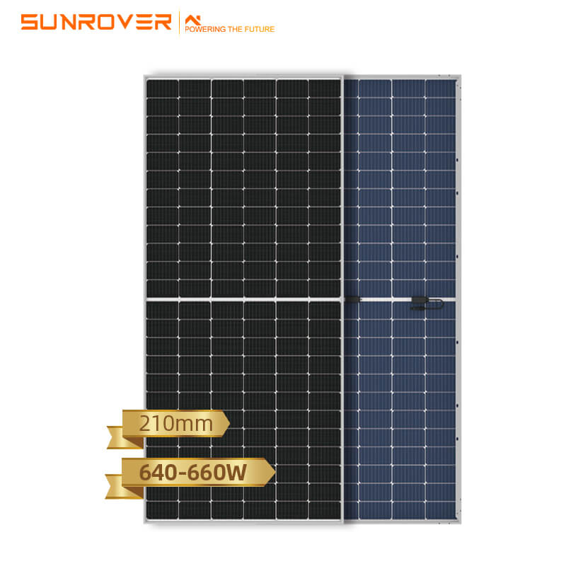 Mono bifacial moduł 640W 645W 650W 655W 660W panele słoneczne dachowe
