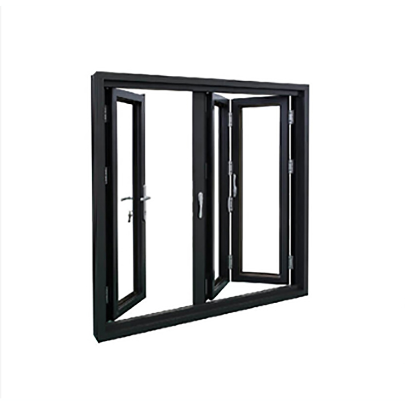 Okno 3-skrzydłowe z czarnego aluminium
