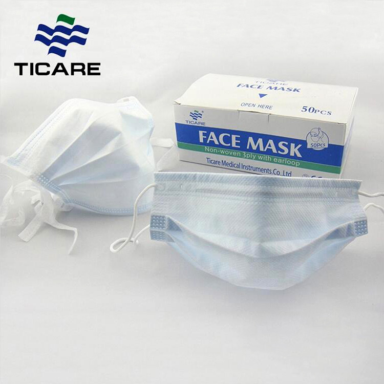 medyczna maska ​​na twarz z włókniny z zaczepem na ucho