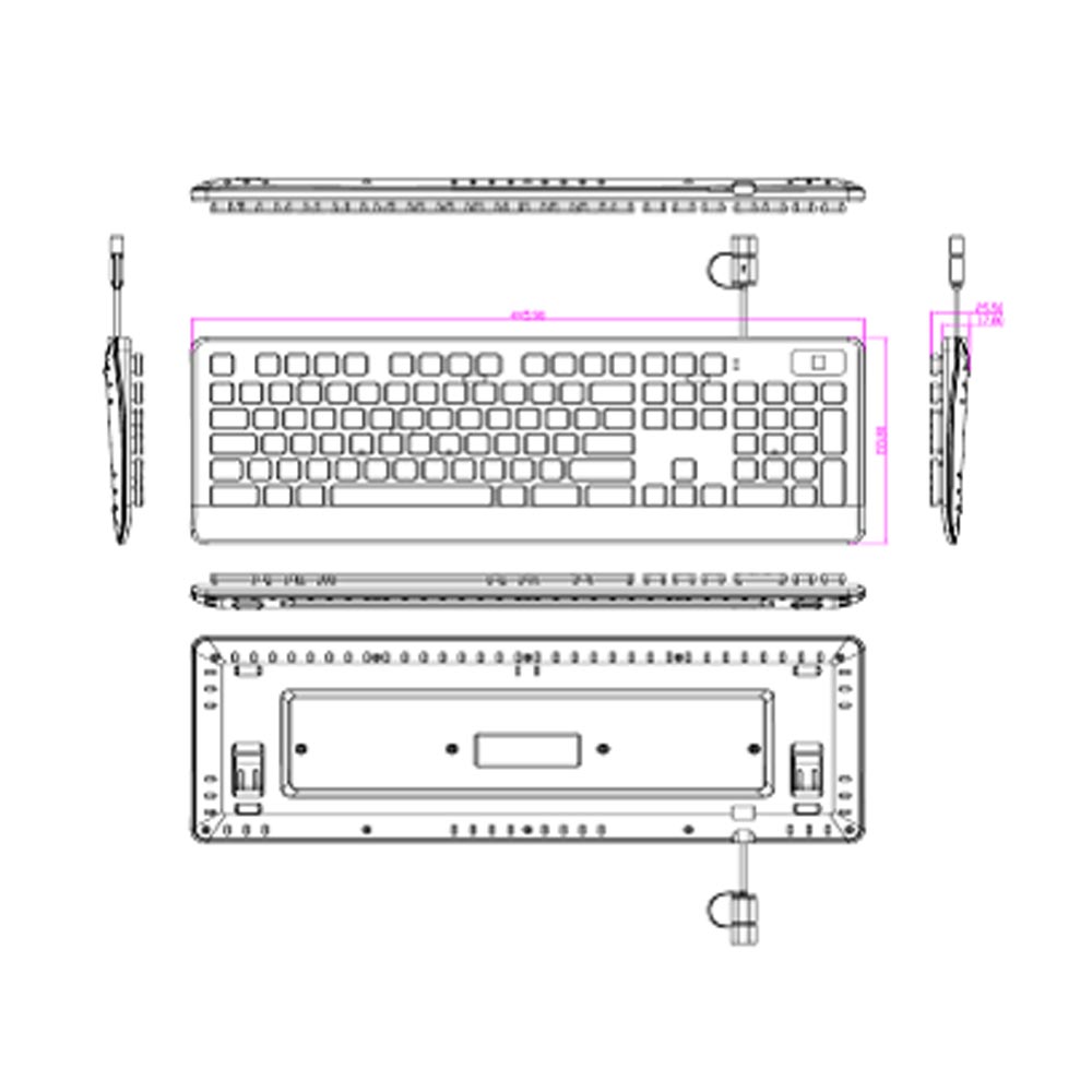 Klawiatura USB z czytnikiem linii papilarnych