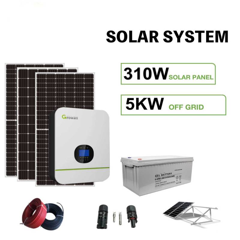 Domowy system zasilania energią słoneczną o mocy 5 kW poza siecią
