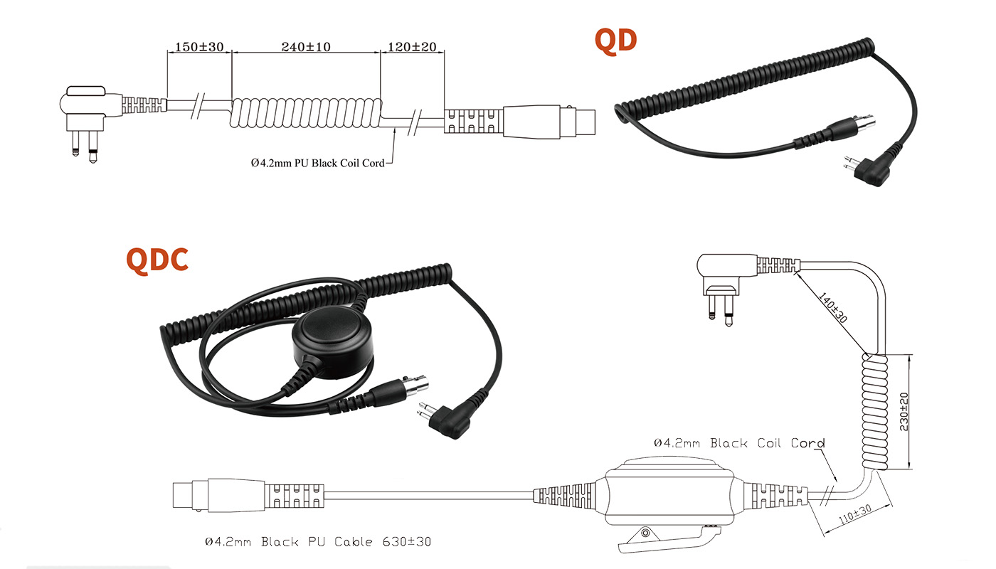 Szybkoodłączany kabel do zestawów słuchawkowych Heavy Duty