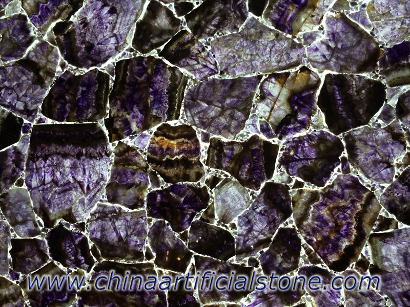 Amethyst Purple Gemstone Slabs Płytki ścienne
