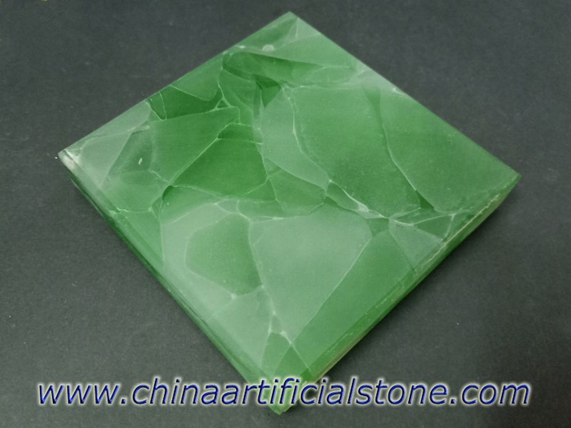 Iceberg Glass2 Zielone i białe kamienne płyty z Jadeitowego szkła
