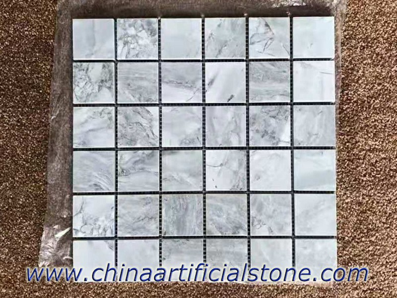 Super białe mozaiki w kształcie kwadratu z dolomitu