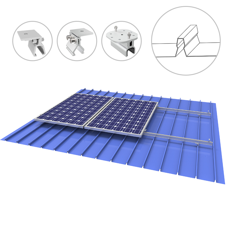 System regałów do montażu słonecznego Klip-Lok z metalowym dachem
