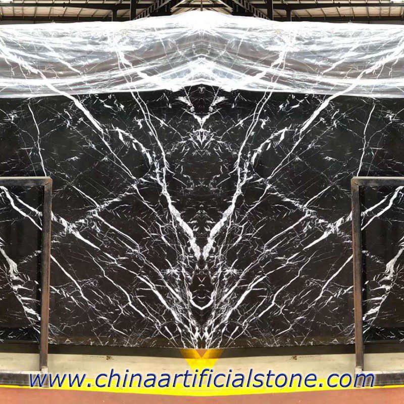 Chiny Black Marquina Marquina Bookmatched Płyty
