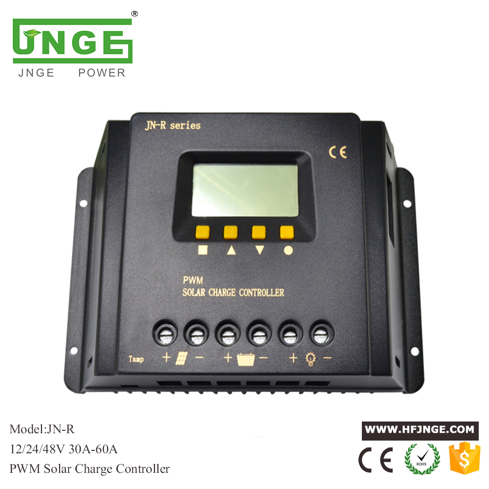 Seria JN-R 30amp 40amp 50amp 60amp 12v 24v 48v automatyczny regulator ładowania słonecznego wyświetlacz LCD;

