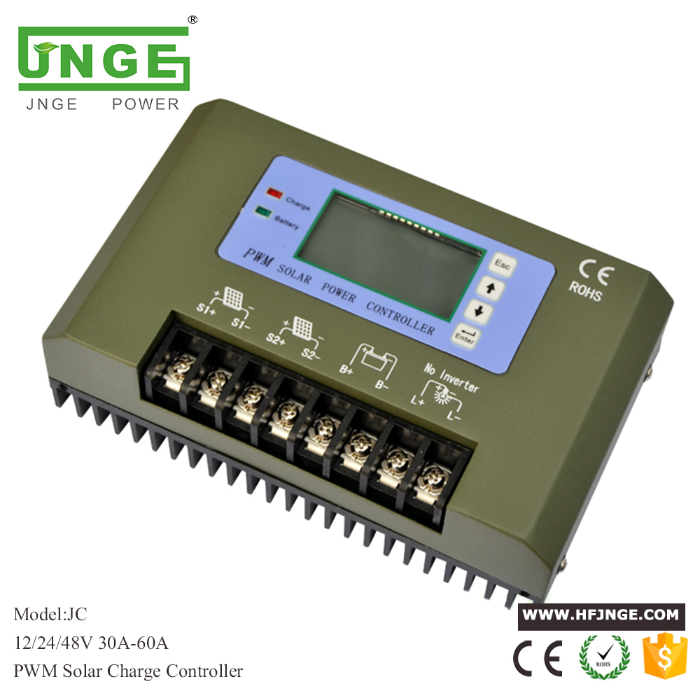 Kontroler ładowania słonecznego JC-S PWM 30A/40A/50A/60A z wyświetlaczem LCD
