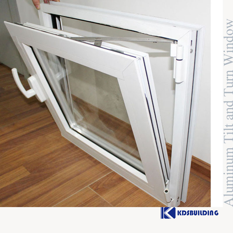 Aluminiowe dwukierunkowe otwierane aluminiowe okna malowane proszkowo
