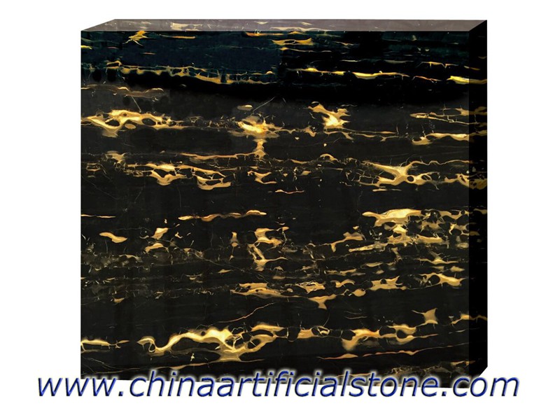 Chiny Nero Portoro Black ze złotymi marmurowymi płytami i płytkami
