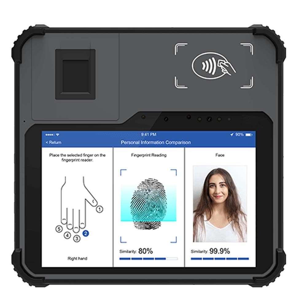 FAP45 Wytrzymały biometryczny IRIS Odcisk palca E-ID Odczyt paszportu Zestawy rejestracyjne NIN Tablet
