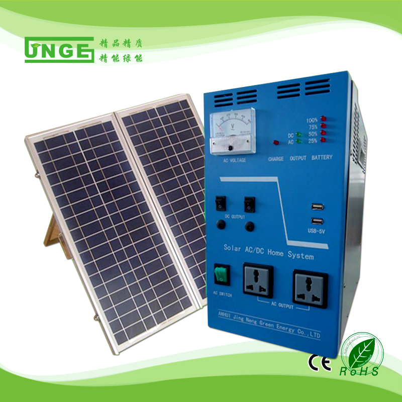 300W mini mobilny system solarny do użytku domowego z panelem słonecznym 100W bateria 55AH
