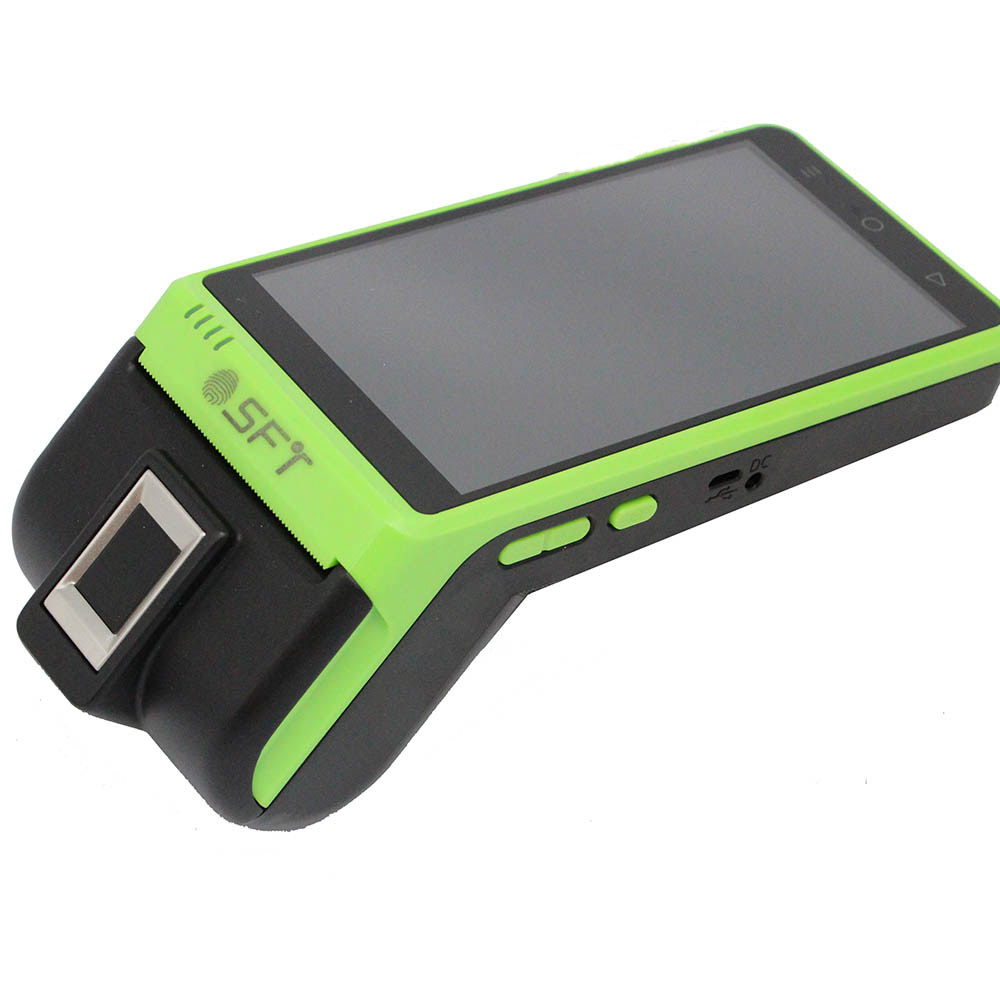 Szablon SFT ISO19794 Ręczny biometryczny inteligentny terminal PDA z odciskiem palca z drukarką
