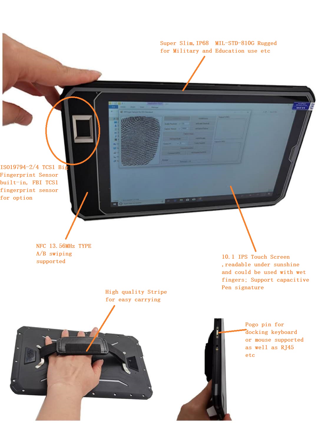 Biometryczny tablet odcisków palców w systemie Windows