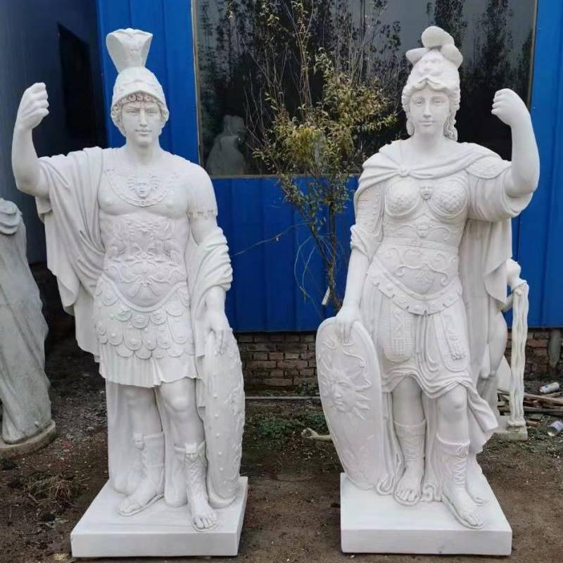 Marmurowe rzeźby na świeżym powietrzu Rzymscy wojownicy
