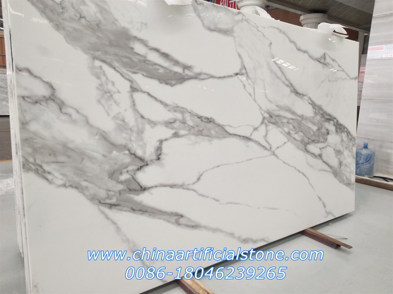 Zaprojektowane białe marmurowe płyty Calacatta Nano
