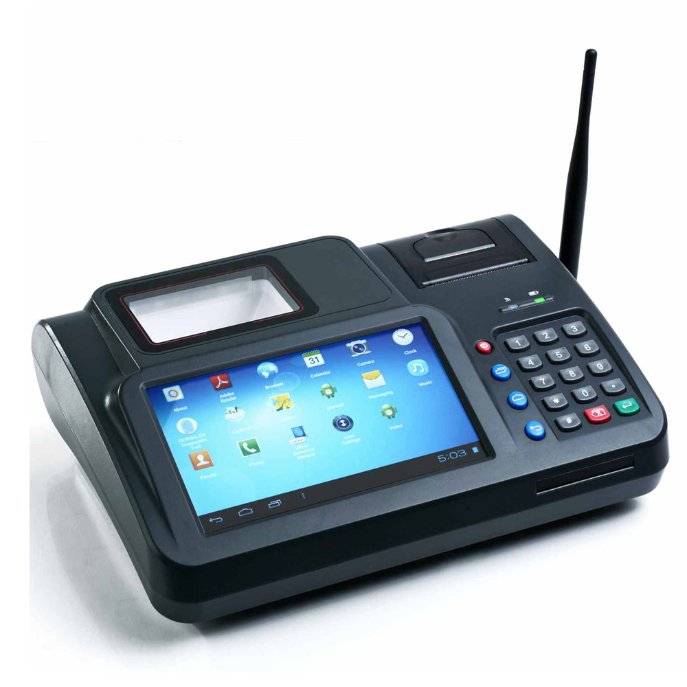 7-calowy system loterii Android Fingerprint Countertop Terminal pos z drukarką
