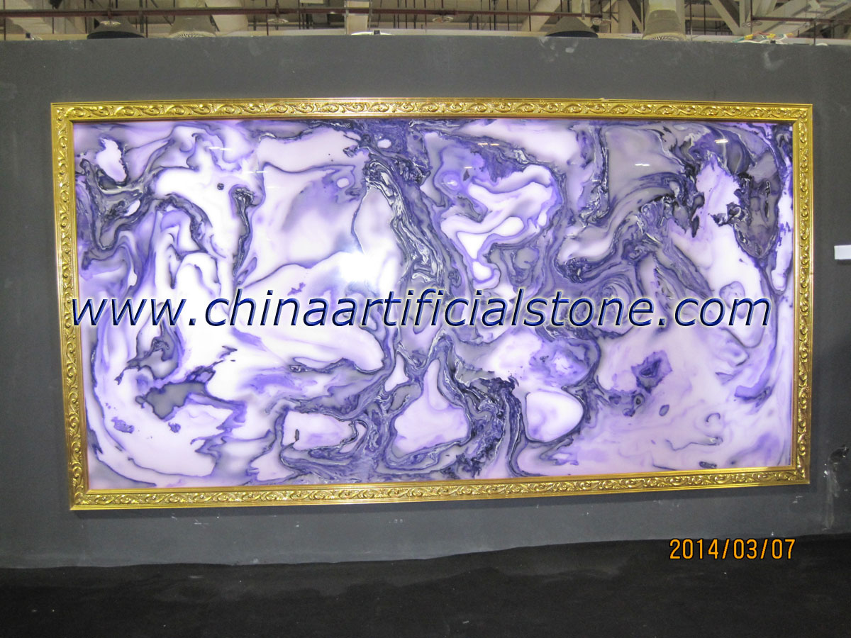 Man Made Purple Faux Onyx Stone Slab Panels
