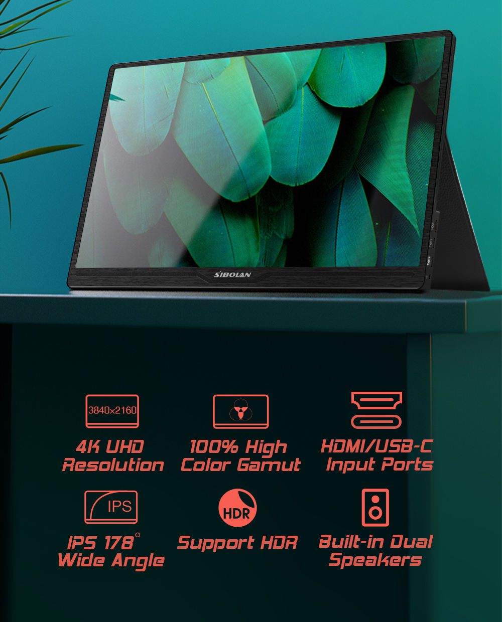 Producent przenośnego monitora Sibolan 3840 X 2160