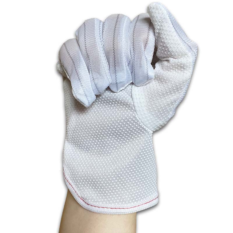 Rękawiczki z włókna węglowego ESD Rękawice w kropki z palmy PVC
