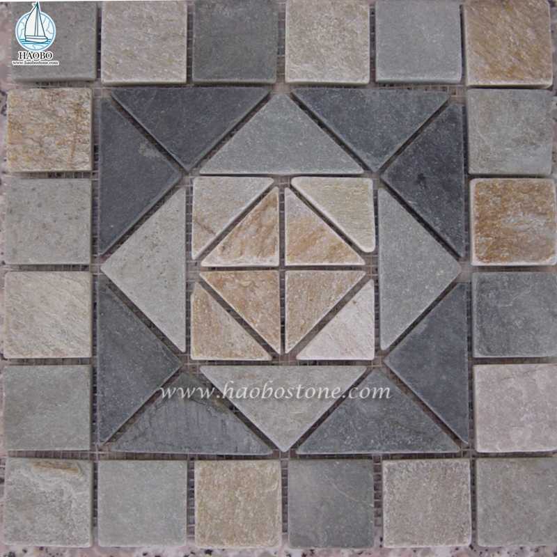 Kamień naturalny kwadratowy wzór Kamienna mozaika ścienna i okładzina
