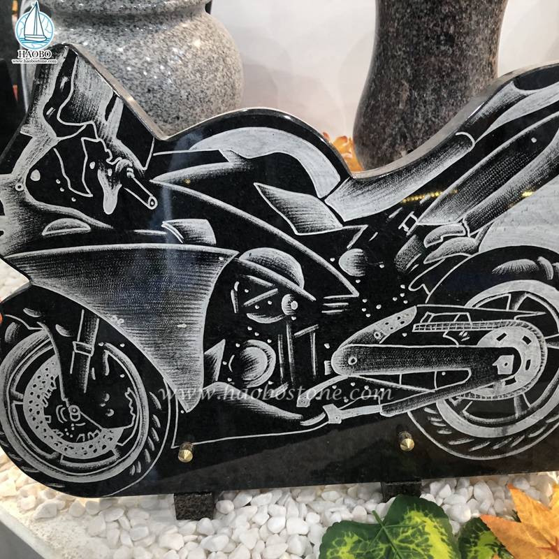 Tablica pamiątkowa do wytrawiania motocykla z czarnego granitu
