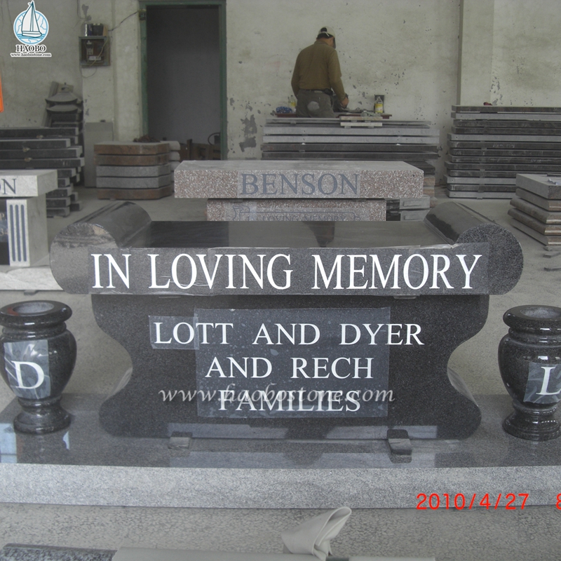 India Black Granite Simple Design Memorials Ławka do kremacji
