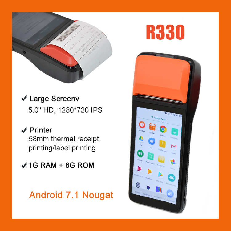 4G Bluetooth Android POS z 58-milimetrową drukarką termiczną R330
