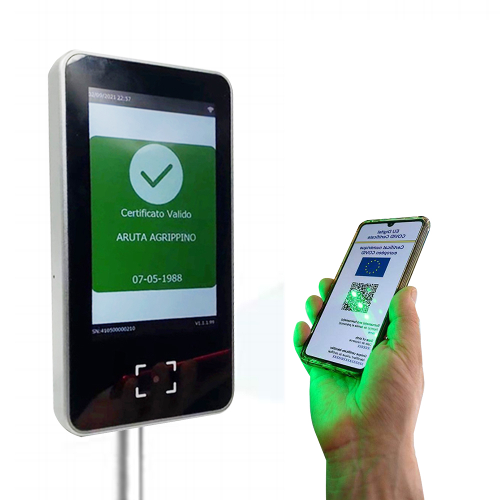Skaner kodów QR Digital Green Pass UE Kod zdrowia Kontrola dostępu HS-600
