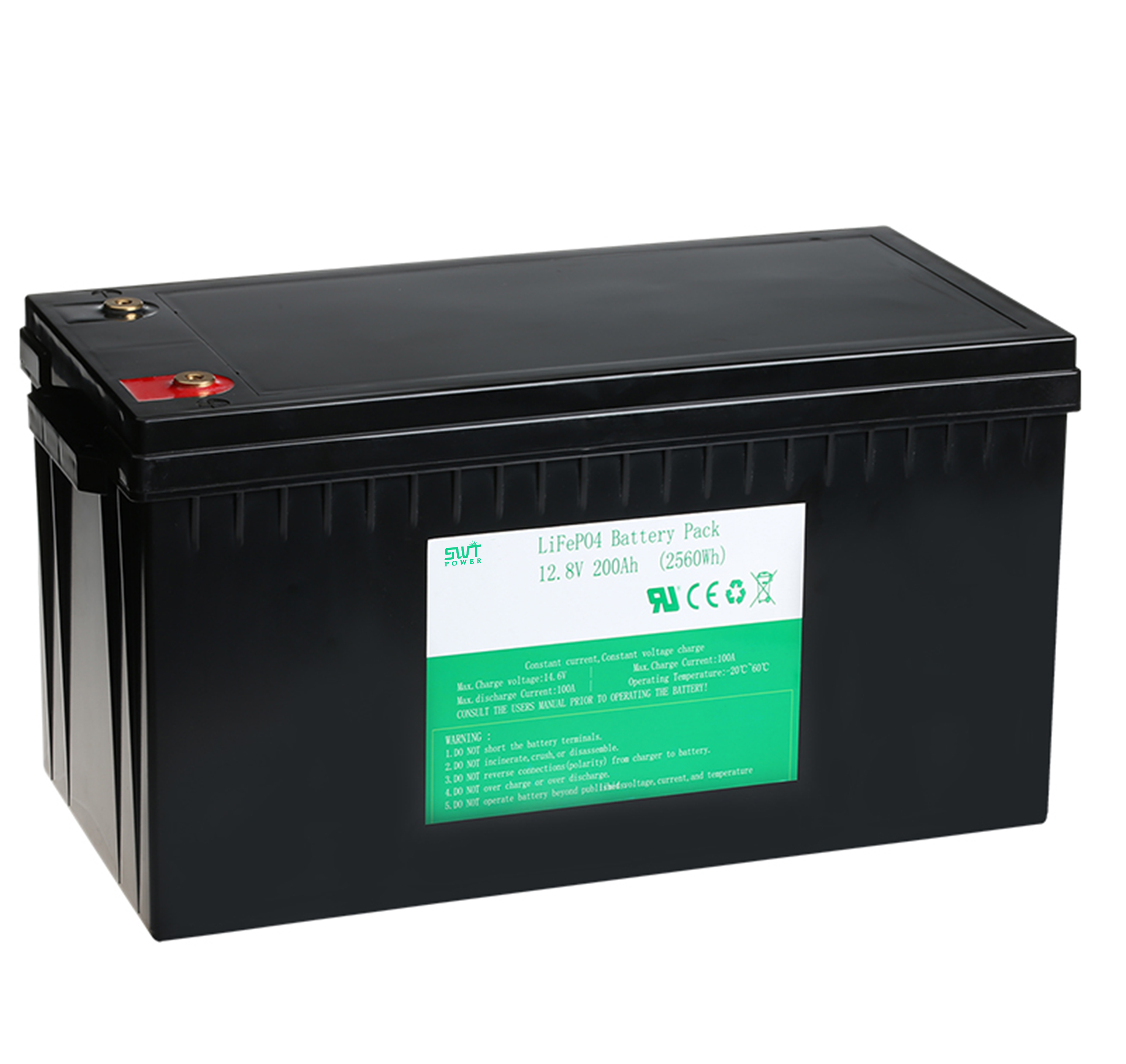 Głęboka bateria LiFePO4 12V 100AH ​​akumulator litowo-żelazowy;
