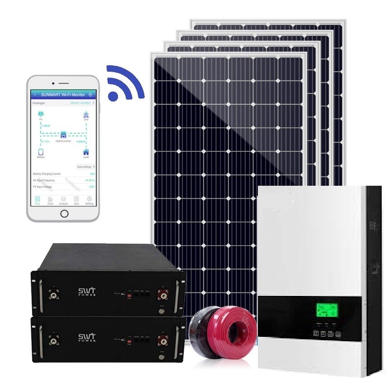 5500W 5,5KW Hybrydowy system energii słonecznej 5kva Domowy system przechowywania energii słonecznej
