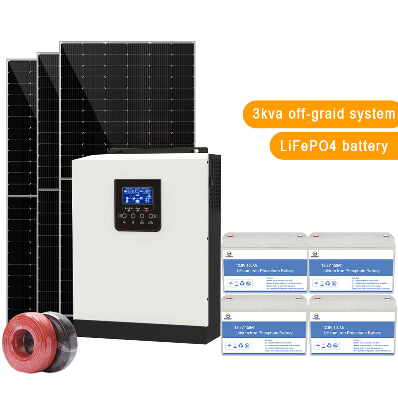3KW Off-Grid System Solar z baterią Lifepo 4 do systemu magazynowania energii słonecznej
