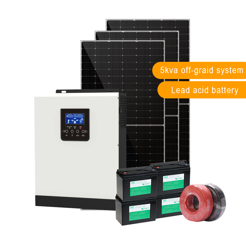 Off grid solar home system 5000 wat zasilanie magazynowanie energii AC DC wejście wyjście akumulator zapasowy generator zestawy solarne
