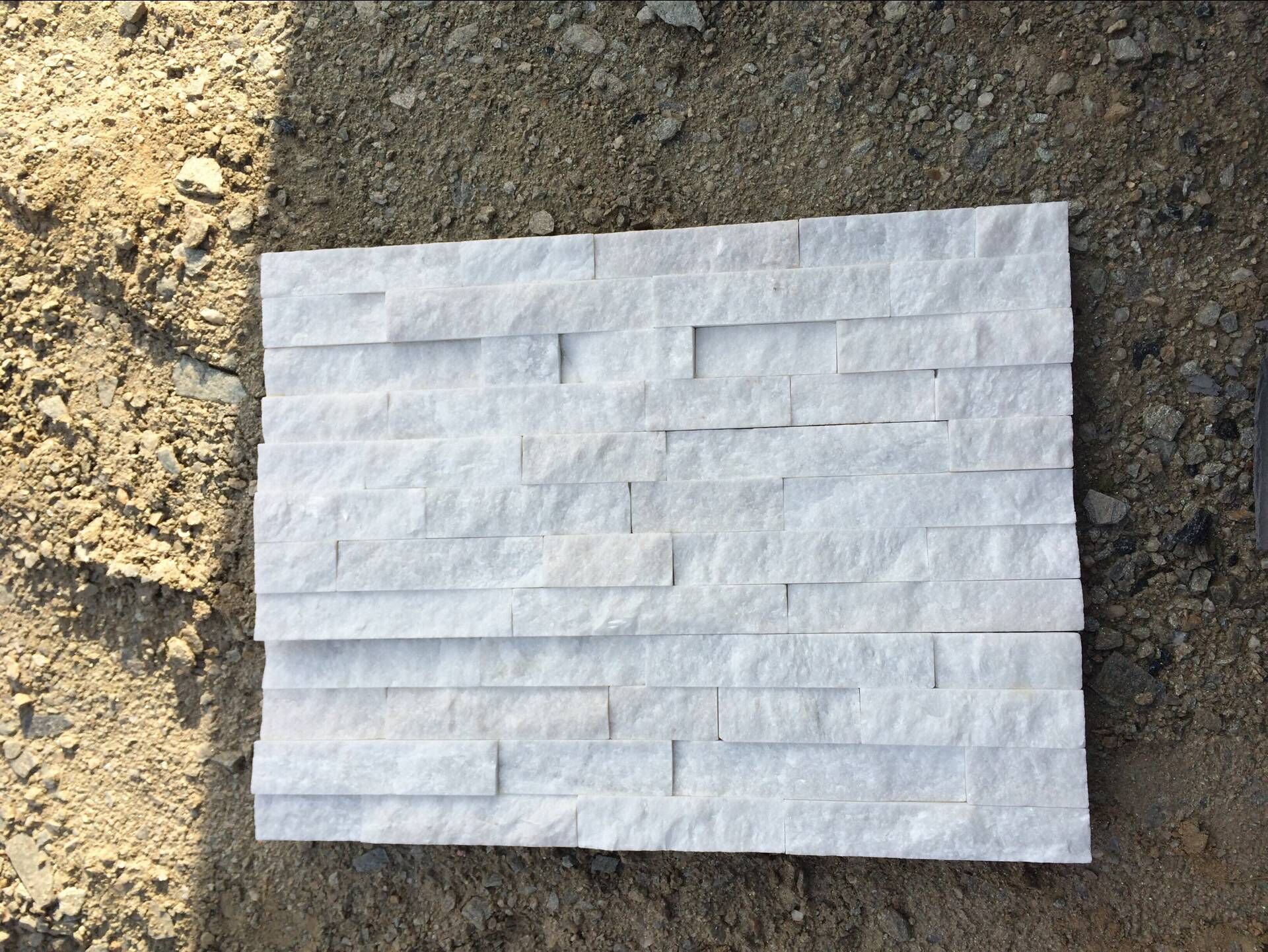 RSC 001 biały kwarcytowy kamień kulturowy do płytek ściennych
