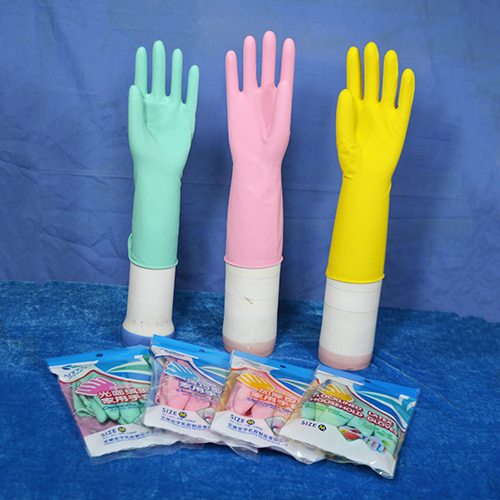 Lateksowe rękawiczki domowe różowy kolor
