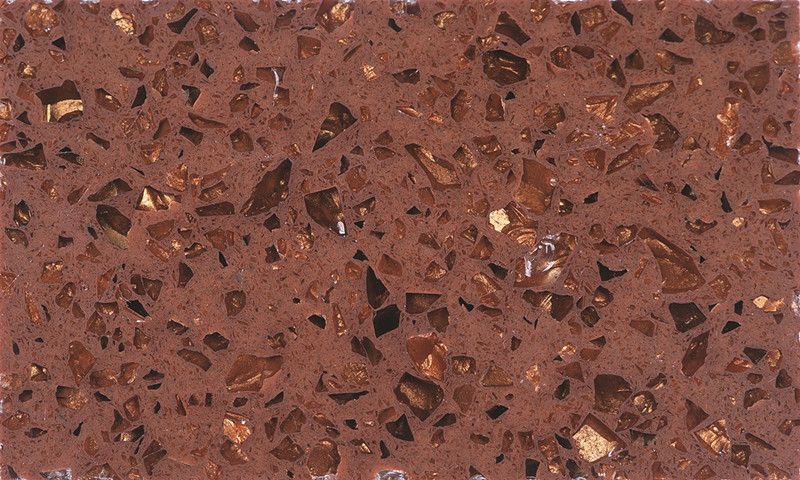 RSC7009 sztuczny błyszczący brązowy kamień kwarcowy
