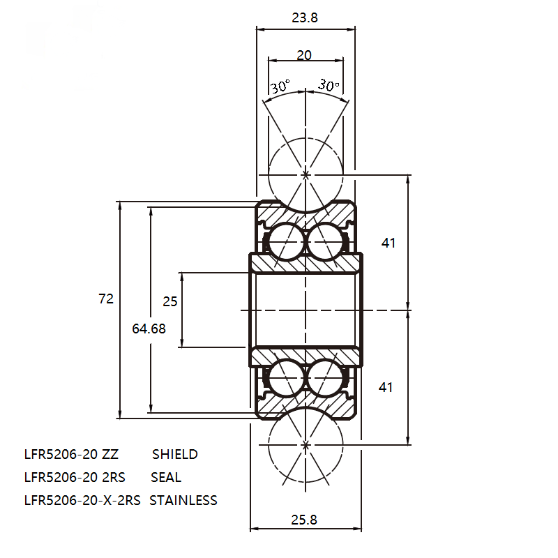 ŁOŻYSKO LFR5206-20 KDD