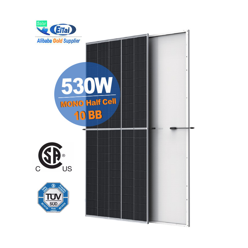Panel słoneczny Eitai 10BB 530W Fabryka hurtowa Najlepsza cena Mono półogniwowy moduł do domowego systemu Pv
