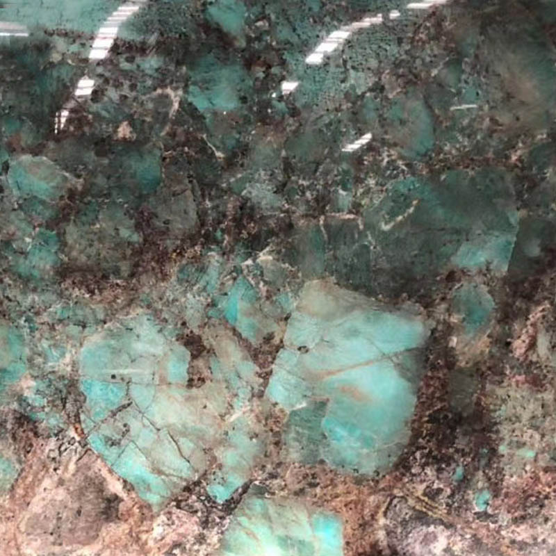Duża polerowana płyta Amazon Green Quartzite z Brazylii
