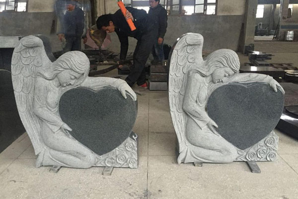 anioł projekt kształt serca nagrobki pomniki
