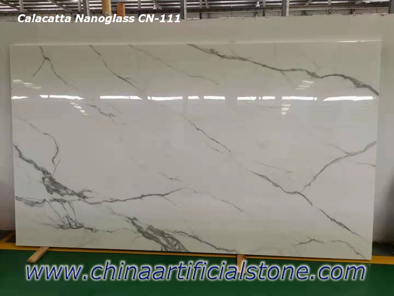 Chiny Calacutta Białe kamienne płyty z nanokrystalicznego szkła
