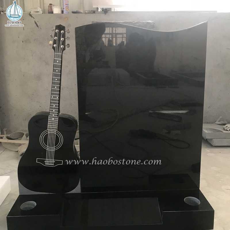 India Czarna gitara Rzeźbiona prosta konstrukcja Cmentarz nagrobny
