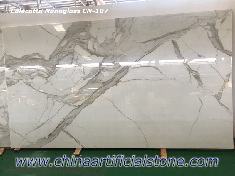 Chiny Nano Calacatta Białe marmurowe płyty CN107
