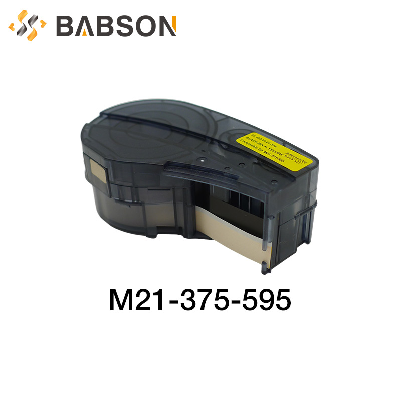 Kompatybilny M21-375-595-YL do taśmy z etykietami winylowymi Brady czarny na żółty do taśmy do drukarek etykiet Brady LAB
