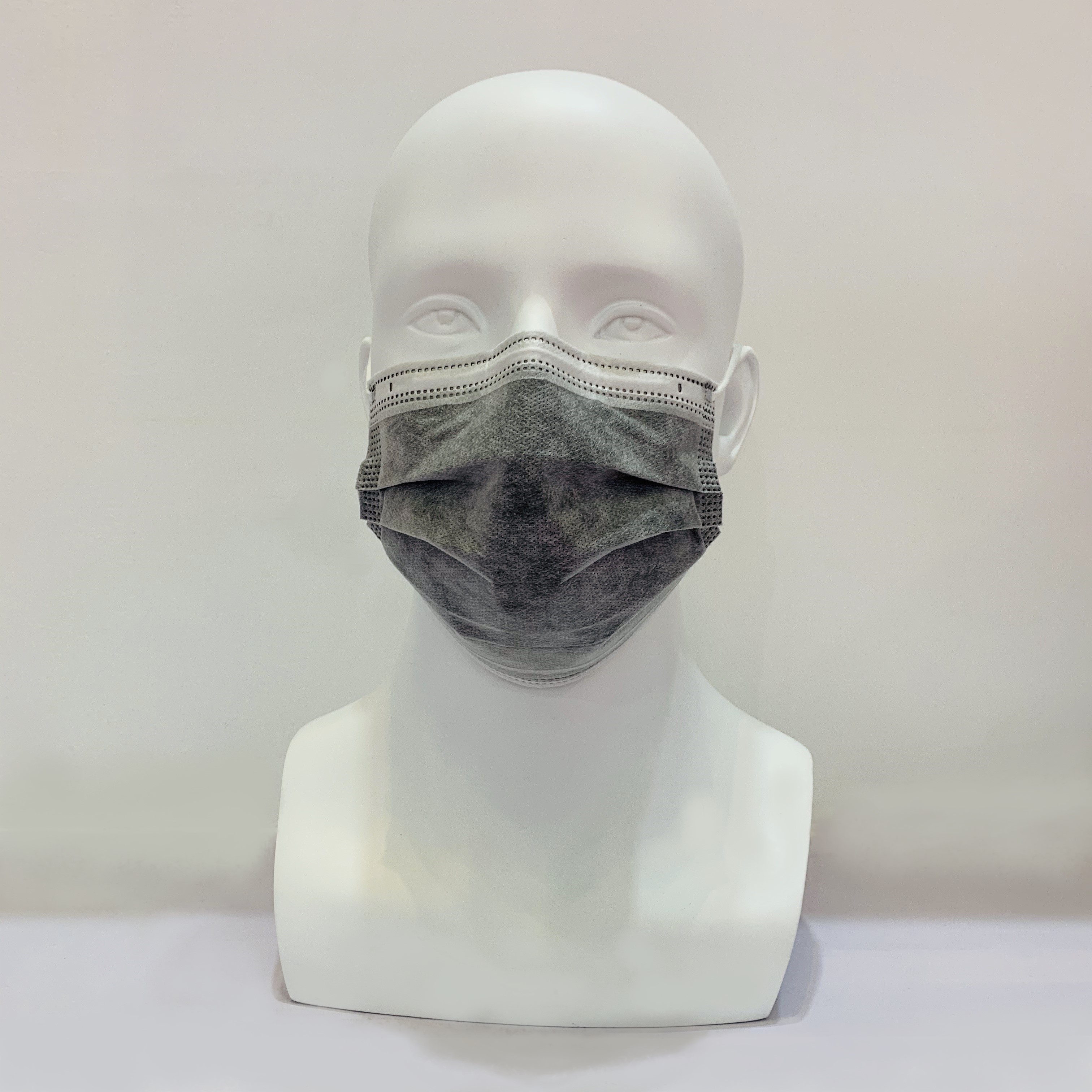 Jednorazowa maska ​​przeciwpyłowa z filtrem węglowym PM 2,5 w kolorze szarym
